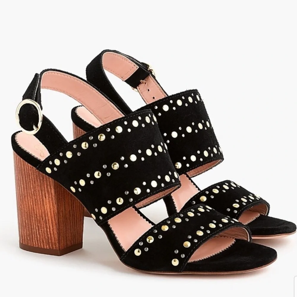 J.Crew Stella Heels in Studded Suede NEW